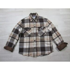 Vintage 1970's Weatherguard by Shane Flannel Long Sleeve Brown Plaid Workwear